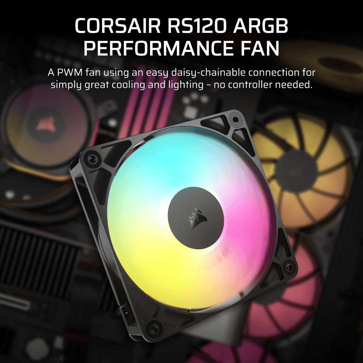 Corsair RS120 ARGB 120mm PWM Fan - Black-3