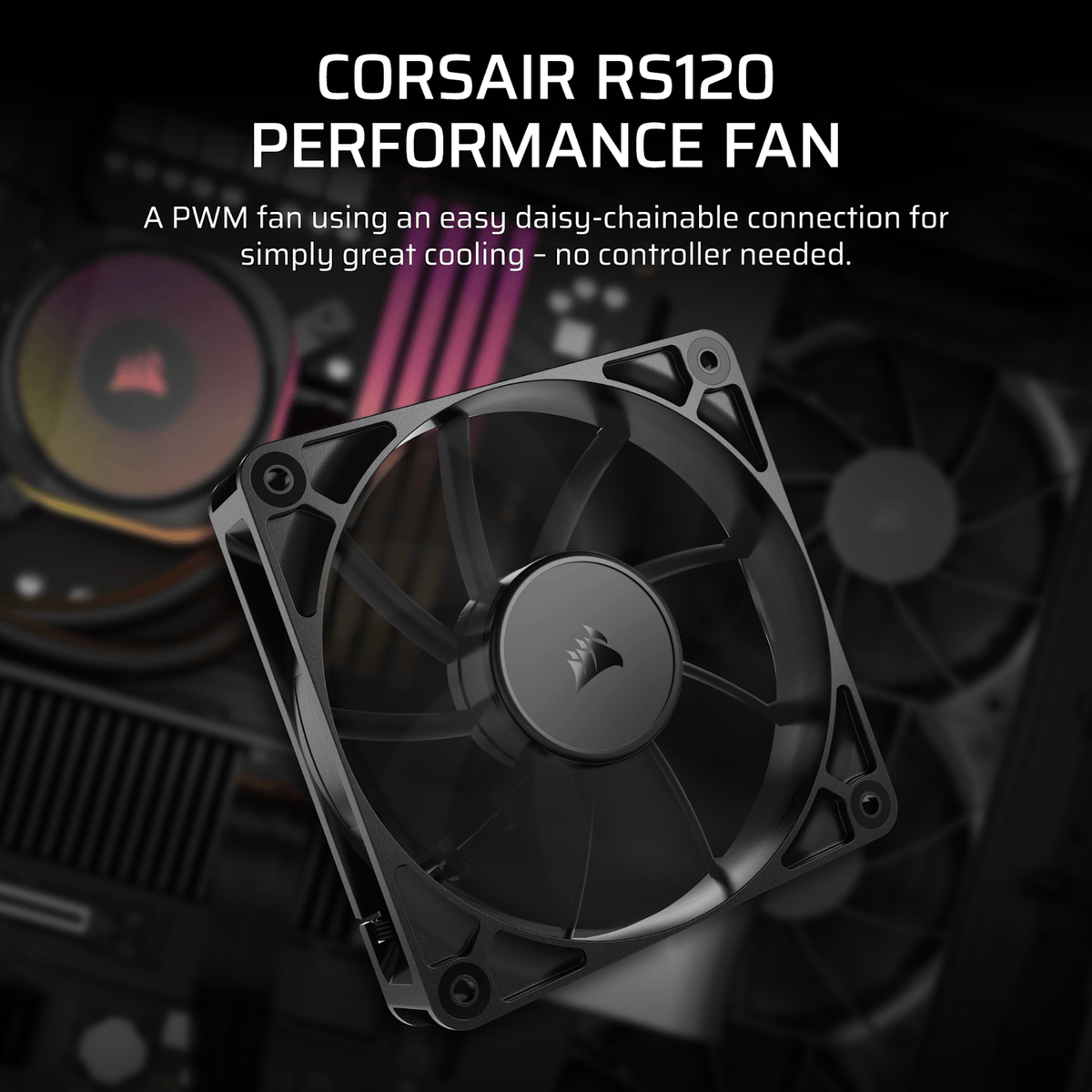 Corsair RS120 120mm PWM Fan - Black-5