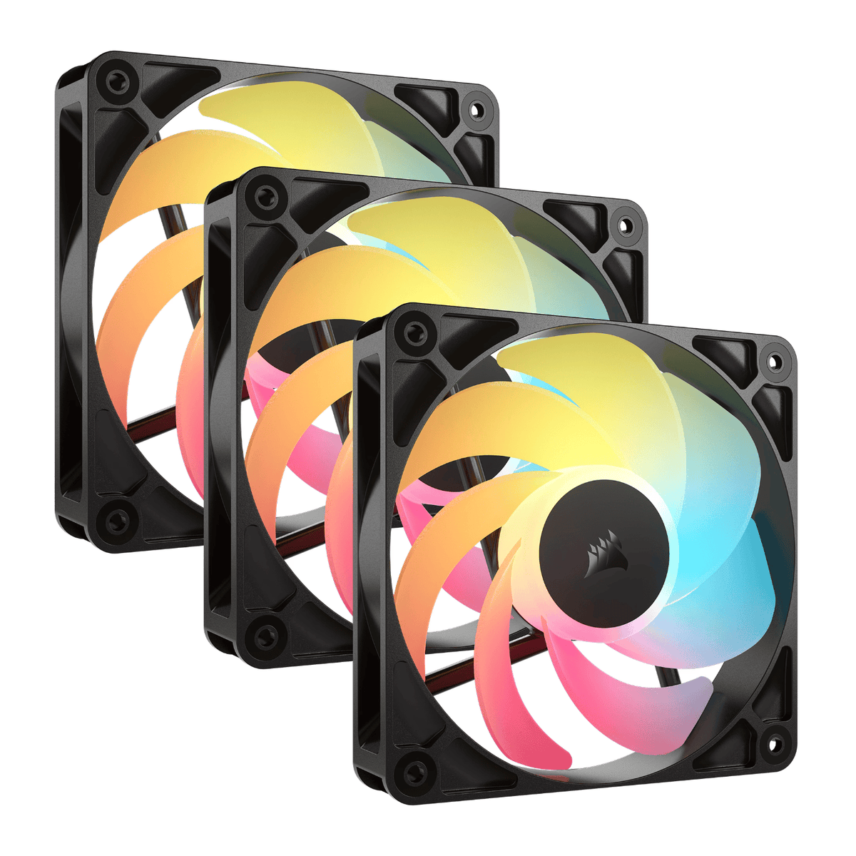 Corsair RS120-R ARGB 120mm PWM Reverse Fans Triple Pack - Black-0