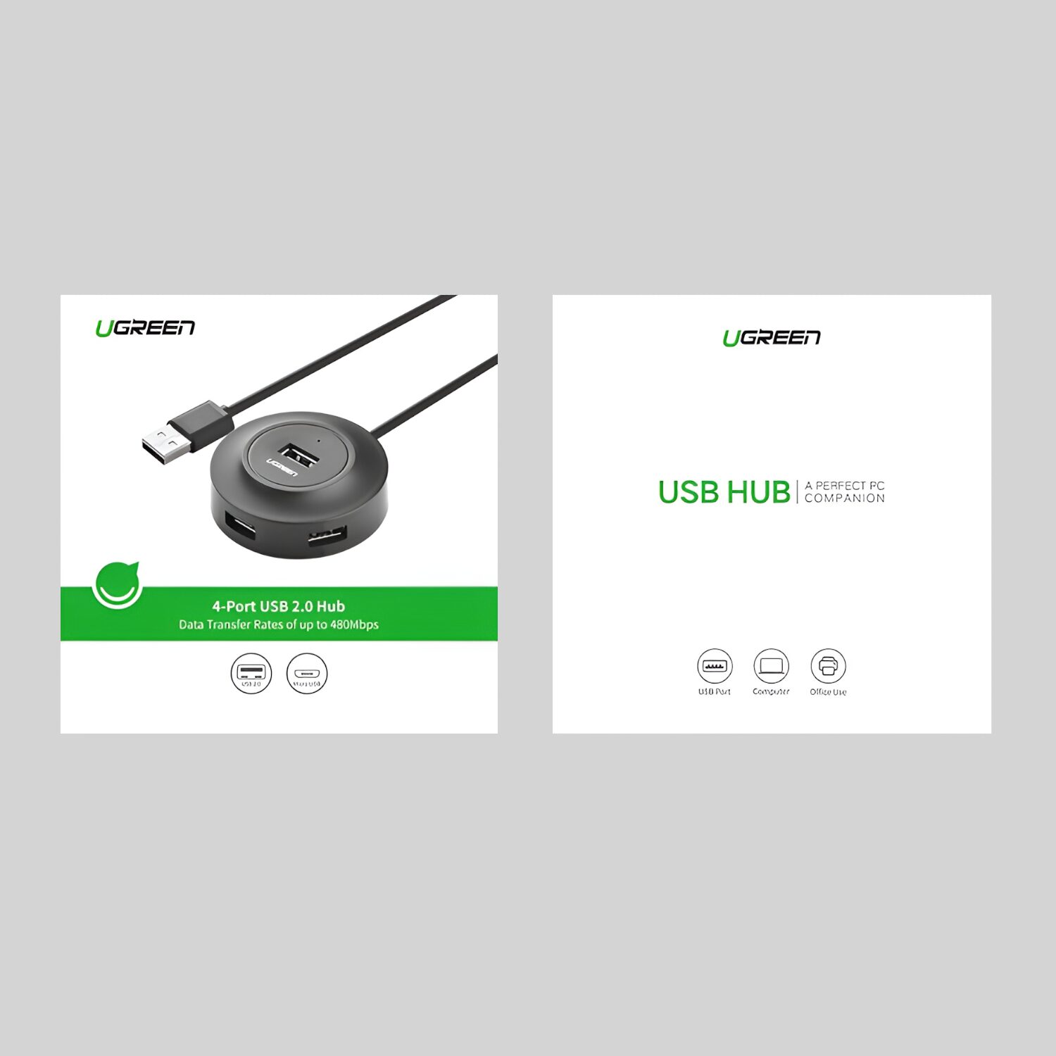 UGREEN 4-IN 1 USB 2.0 Hub (20777) - Black-4