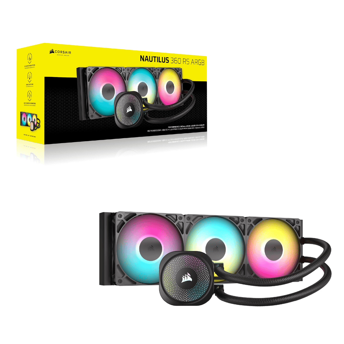 Corsair NAUTILUS 360 RS ARGB Liquid CPU Cooler - Black-5