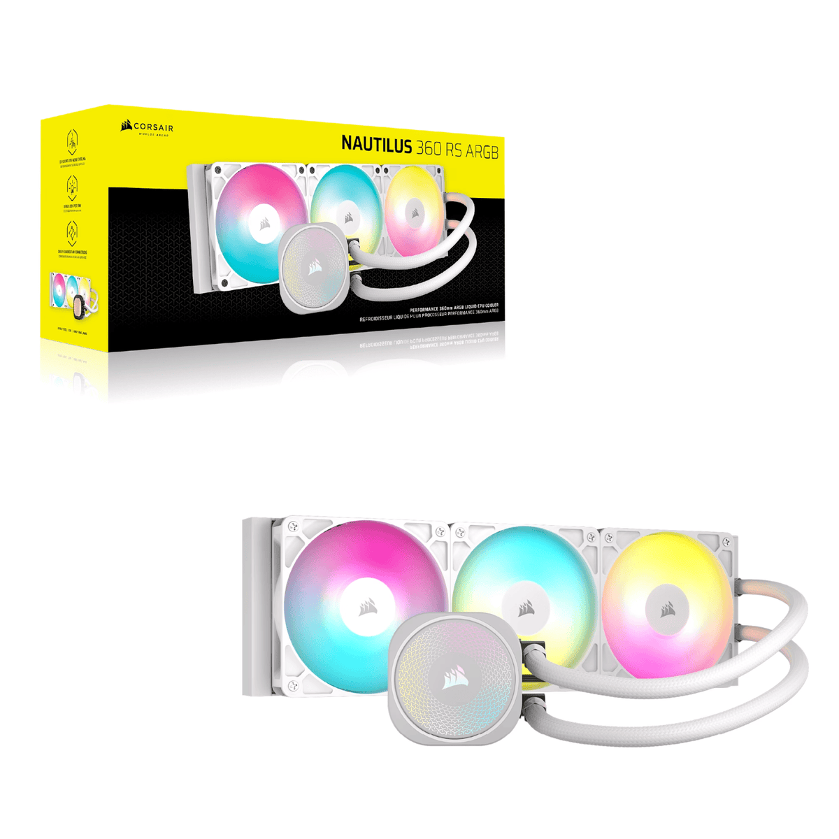 Corsair NAUTILUS 360 RS ARGB Liquid CPU Cooler - White-5