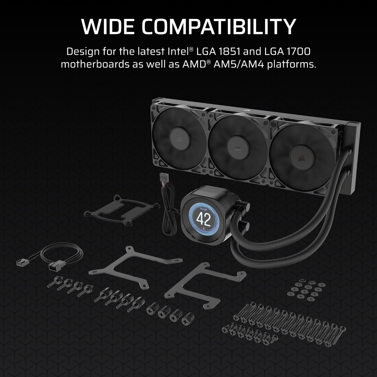 Corsair NAUTILUS 360 RS LCD Liquid CPU Cooler - Black-3