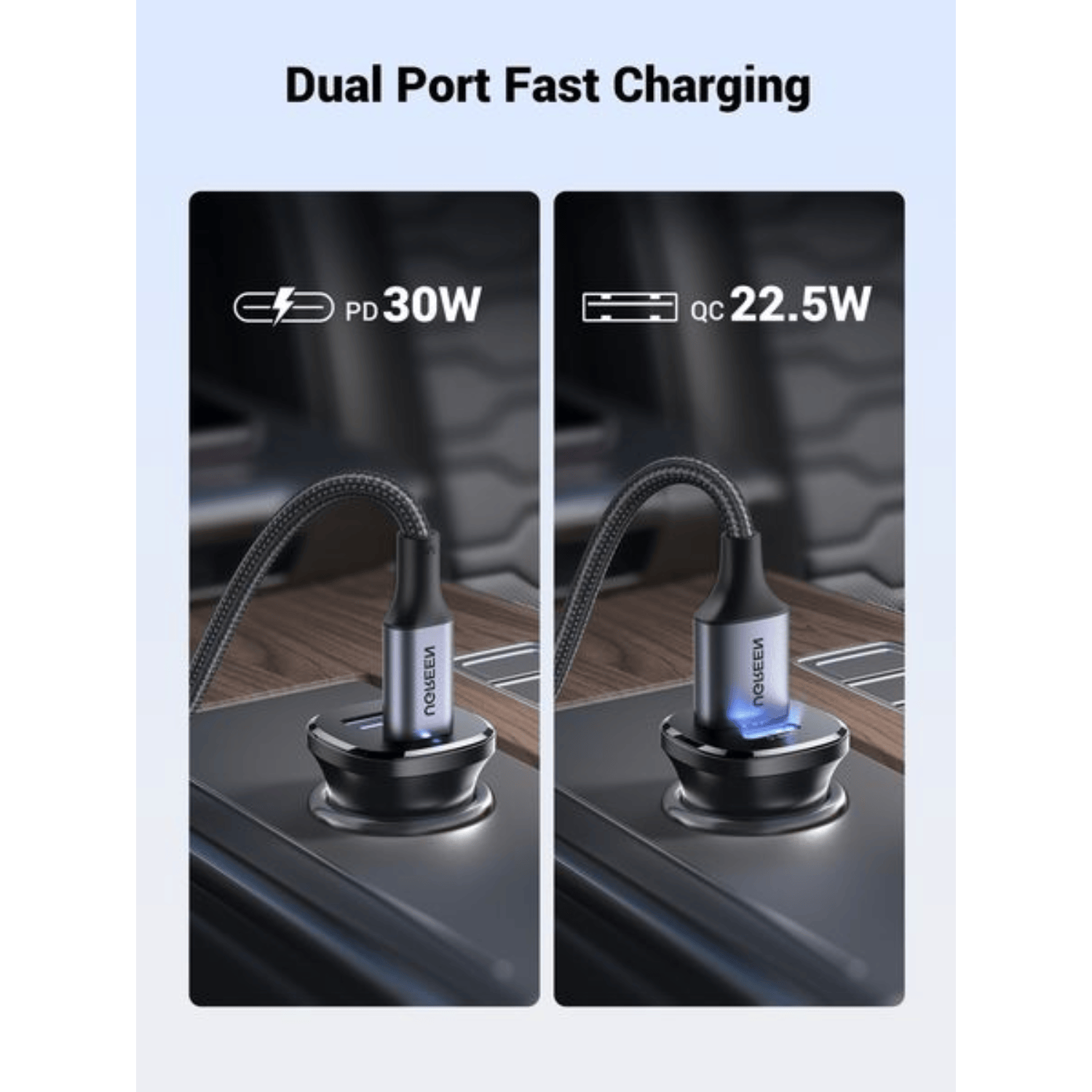 UGREEN Car Charger Fast Charging 30W 2Ports-5