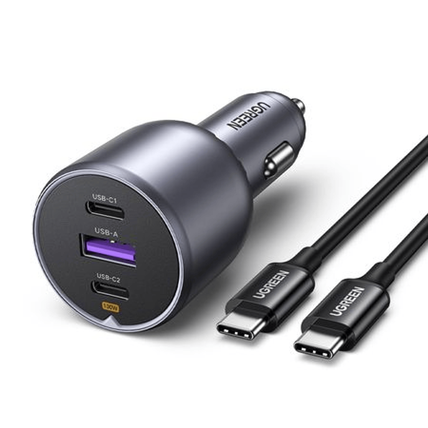 UGREEN 130W USB-C 3-port Car Charger-1