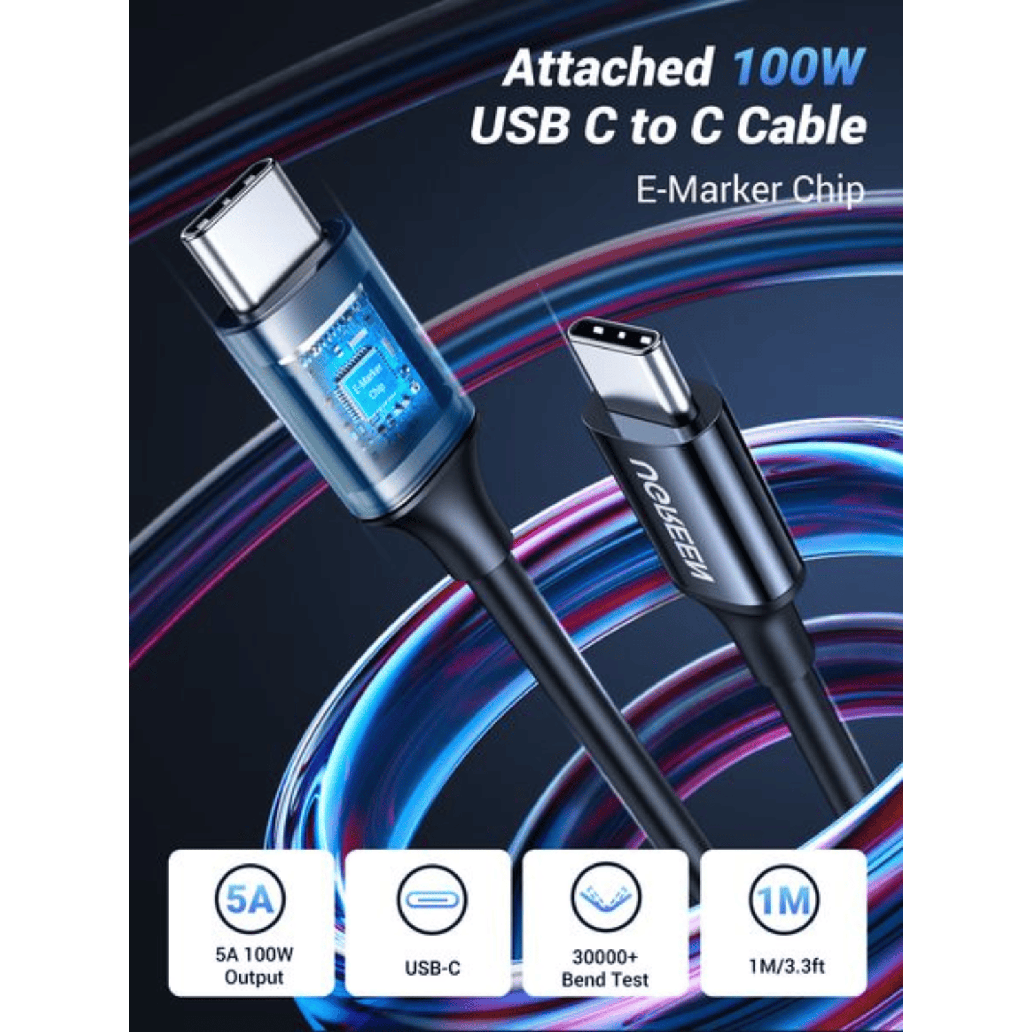 UGREEN 130W USB-C 3-port Car Charger-7