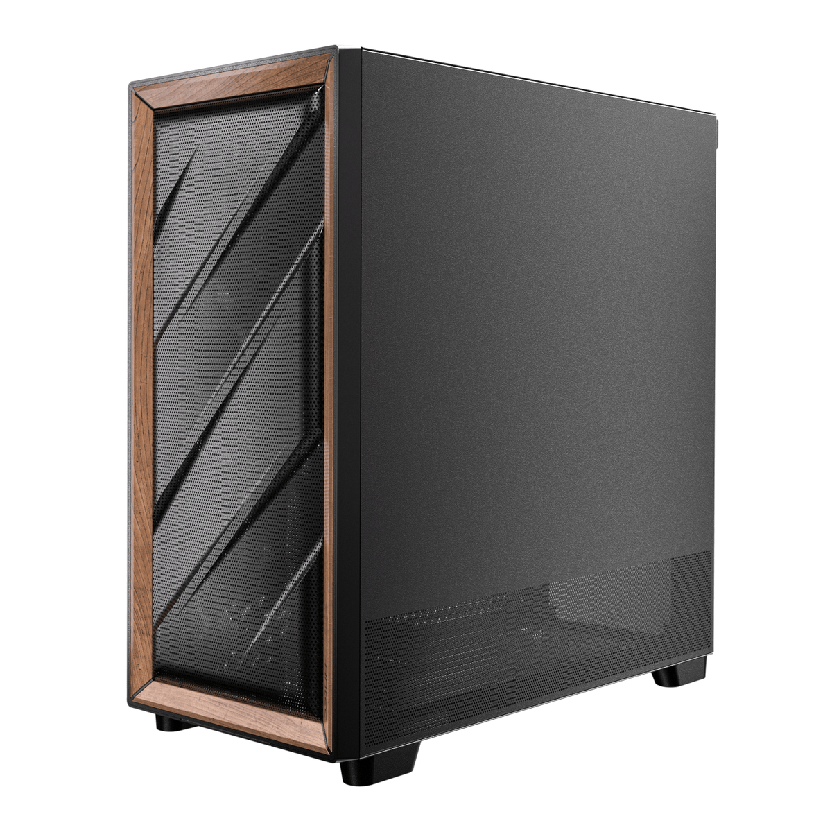 Antec FLUX SE E-ATX | ATX | Micro-ATX | ITX Mid-Tower Gaming Chassis Wood Front Panel- Black-2