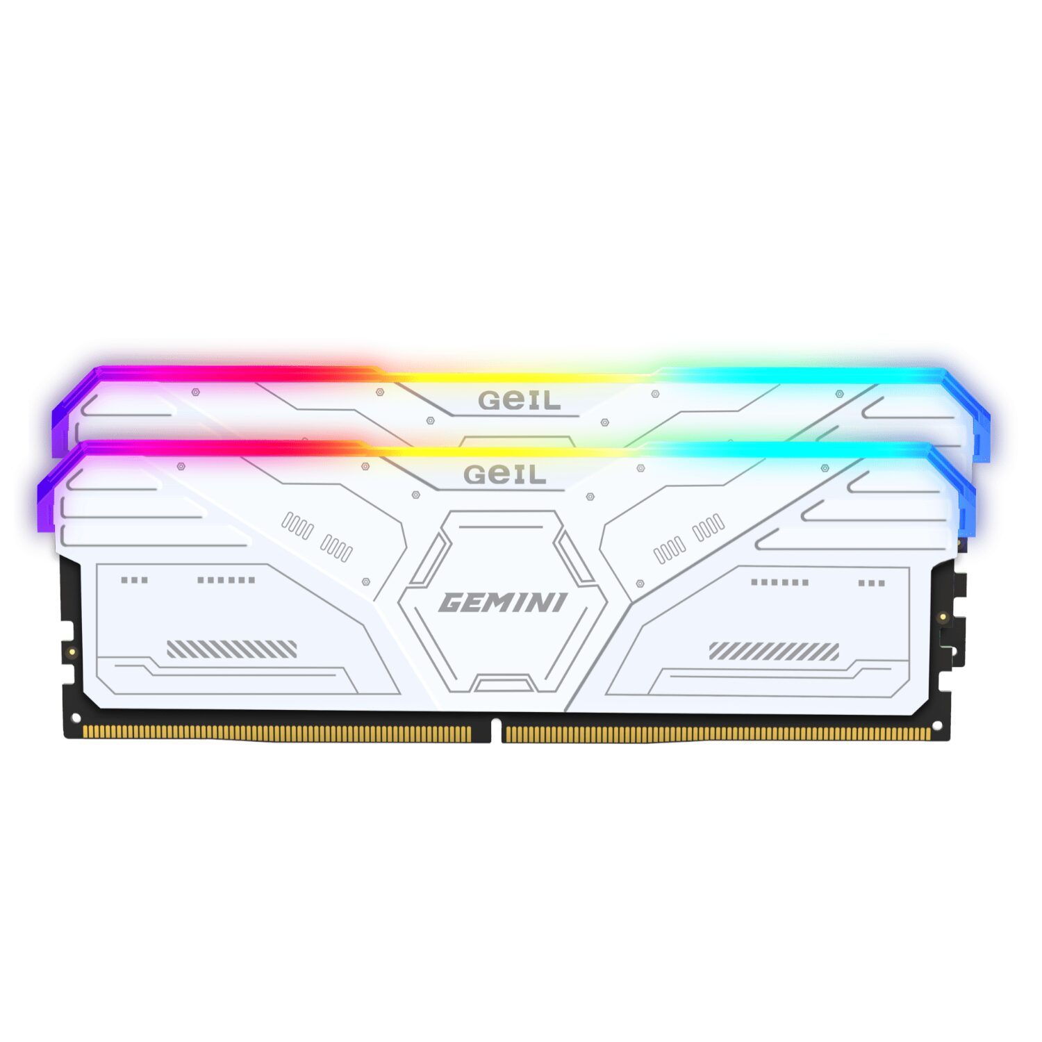 Geil Gemini RGB 64GB KIT(2X32GB) 6400MHz DDR5 Desktop Gaming Memory - White-1