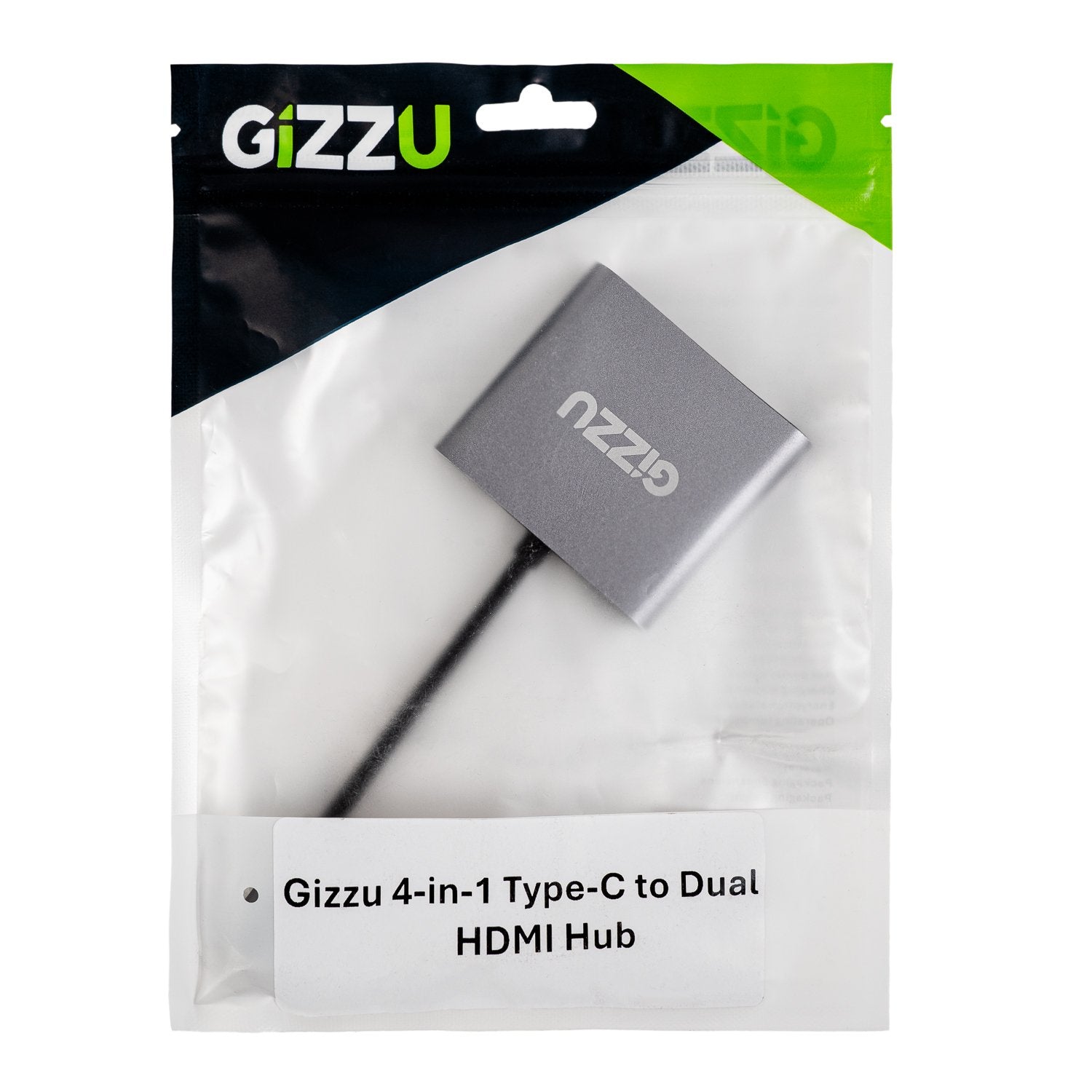 Gizzu 4-in-1 Type-C to Dual HDMI Hub-4