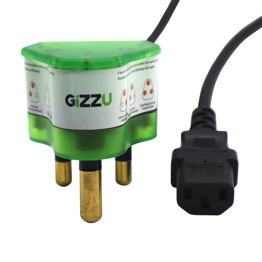 Gizzu Surge Protector 10A Kettle Plug Cable 1.5M-2