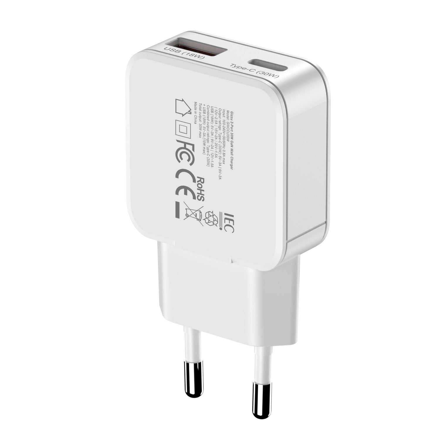 Gizzu 2-Port 30W GaN Wall Charger-4