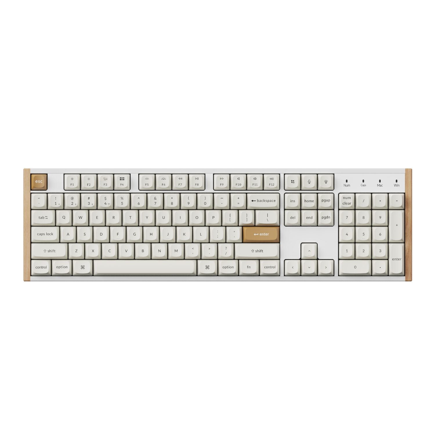 Keychron K10 HE Special Edition Full-size Hot-Swap Gateron Dbl-Rail Nebula Switch RGB Wireless Keyboard - White (Wood + Al)-1
