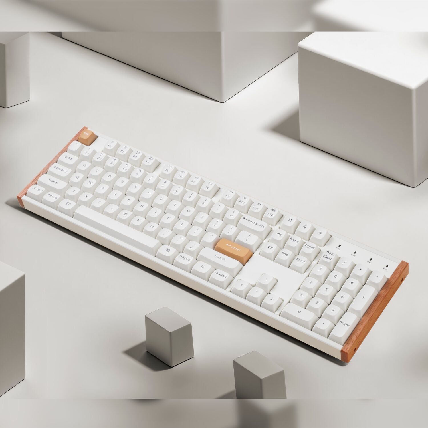 Keychron K10 HE Special Edition Full-size Hot-Swap Gateron Dbl-Rail Nebula Switch RGB Wireless Keyboard - White (Wood + Al)-4