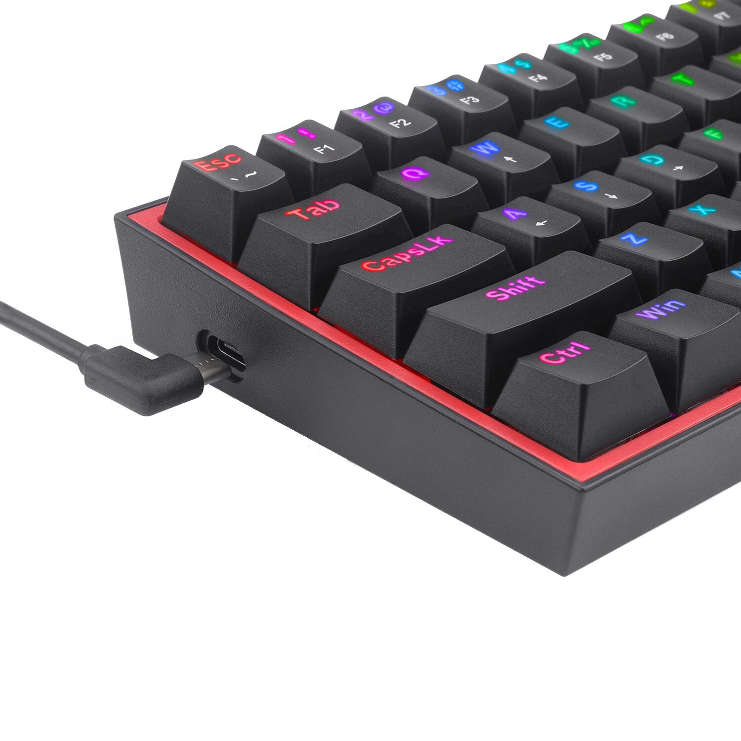Redragon K616 FIZZ Pro 61-Key RGB Mechanical Gaming Keyboard – Black (60%, RGB, Wireless/Wired, Hot-Swappable)-7