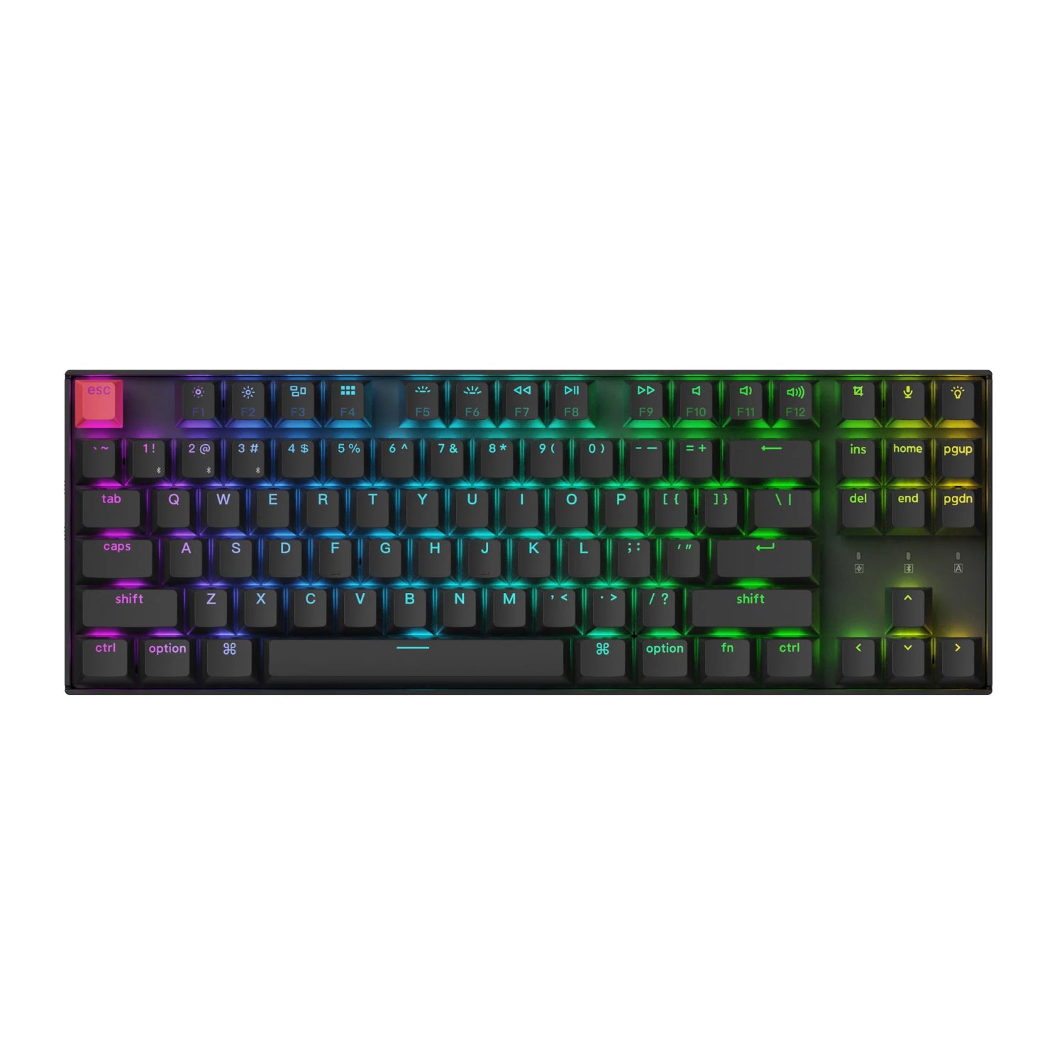 Keychron K8 QMK 80% TKL Wireless Mechanical Keyboard V2 Red Switches - Black-1