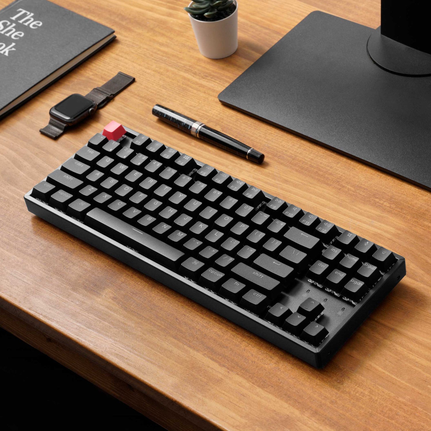 Keychron K8 QMK 80% TKL Wireless Mechanical Keyboard V2 Red Switches - Black-4