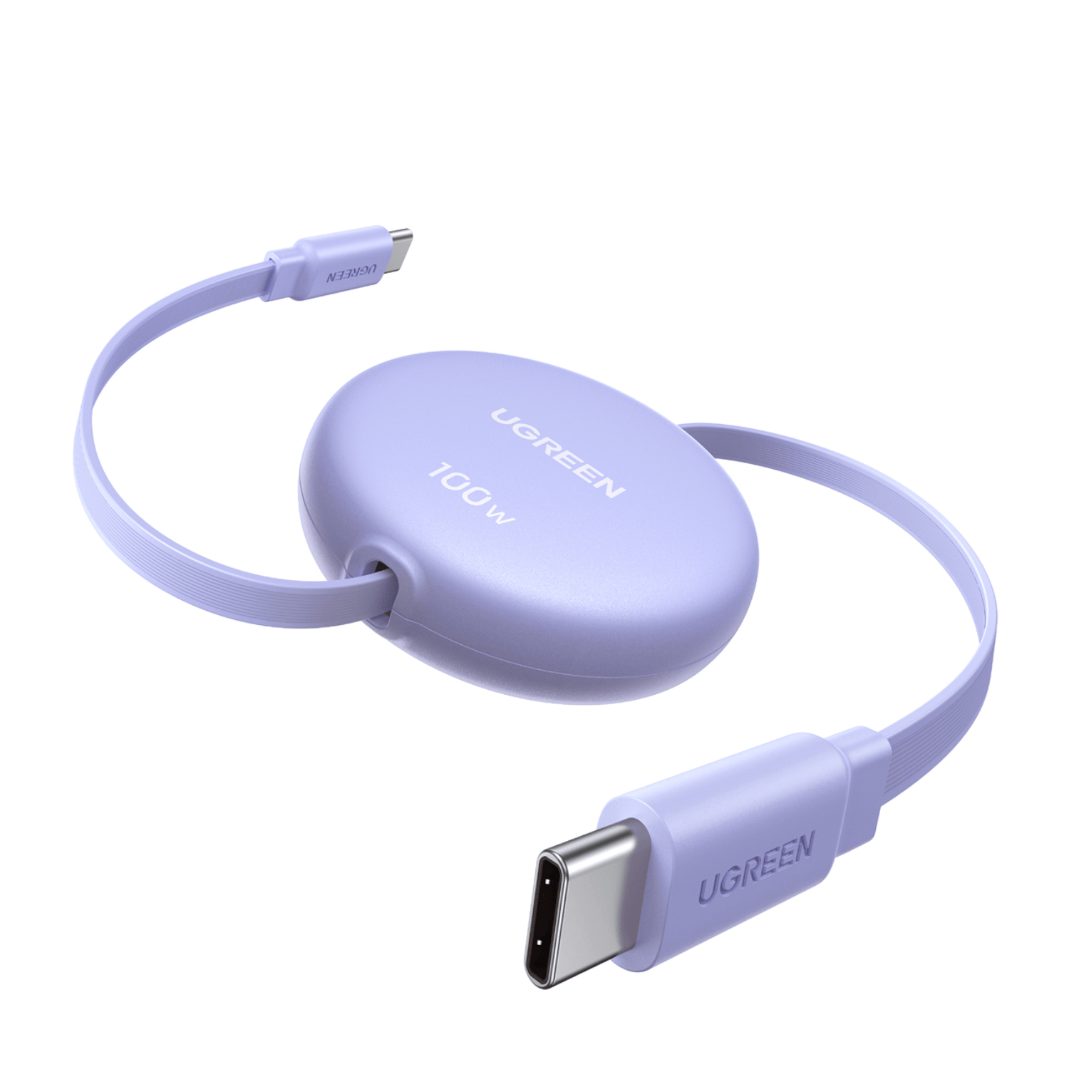 UGREEN 100W Fast Charging Retractable USB Type-C Cable 1M - Purple-1