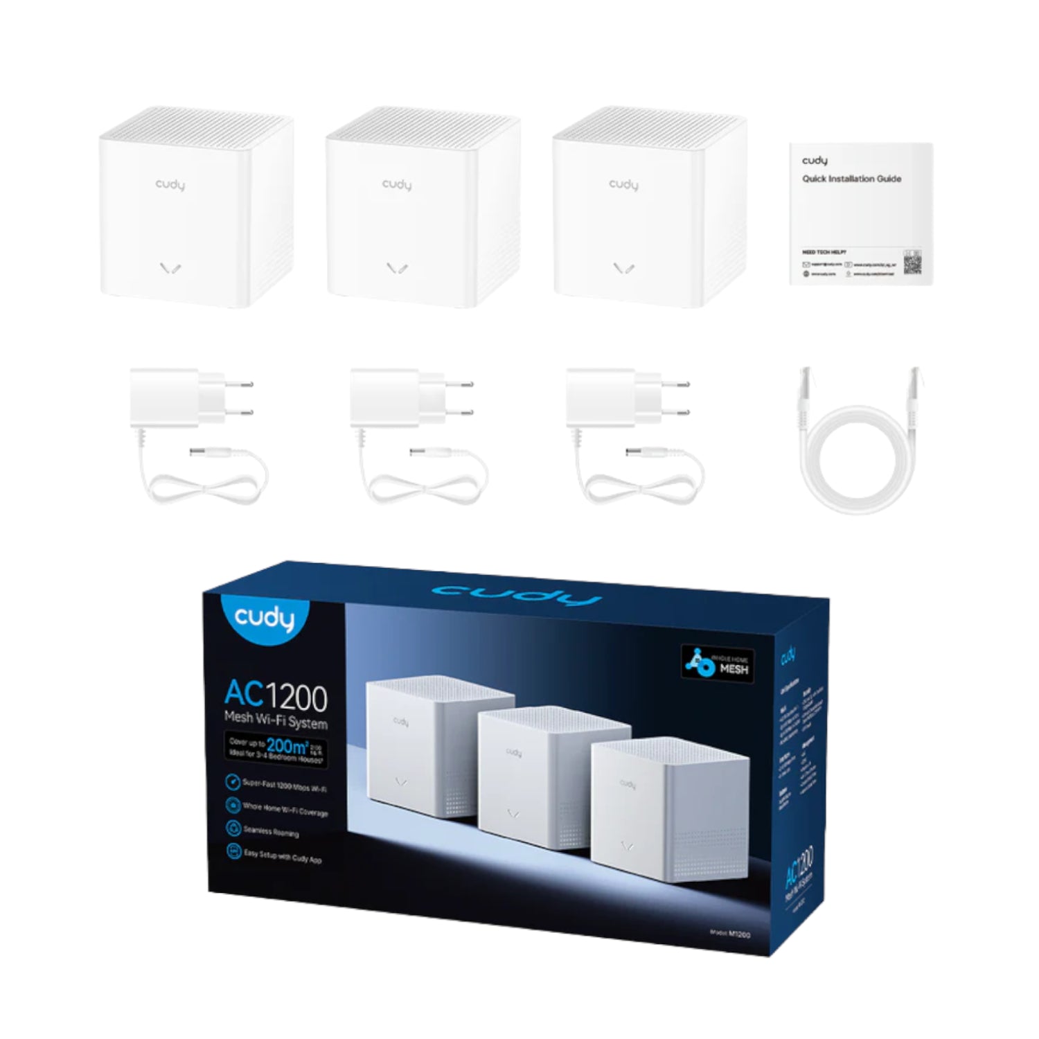 Cudy AC1200 Mesh Wi-Fi System (V2) - 3Pack-3