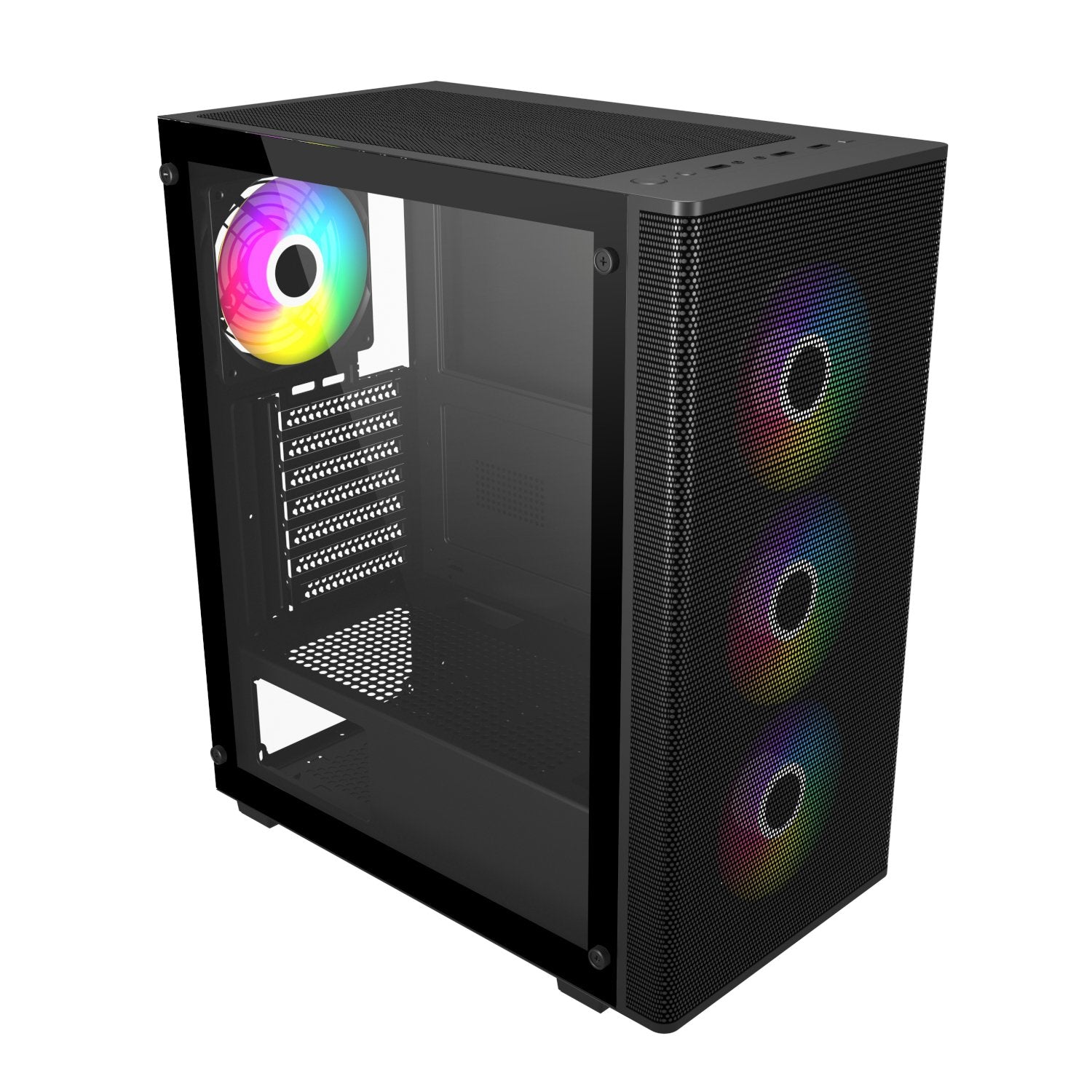FSP M220 ATX Mid Tower Gaming Chassis - Black-0