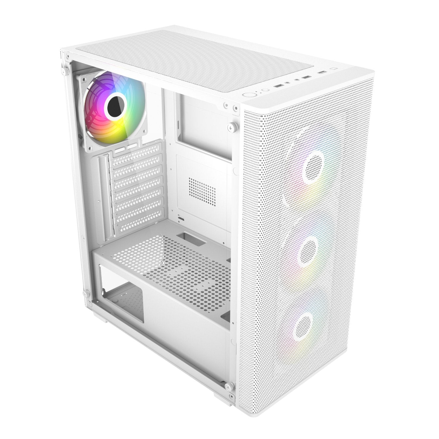 FSP M220 ATX Mid Tower Gaming Chassis - White-3