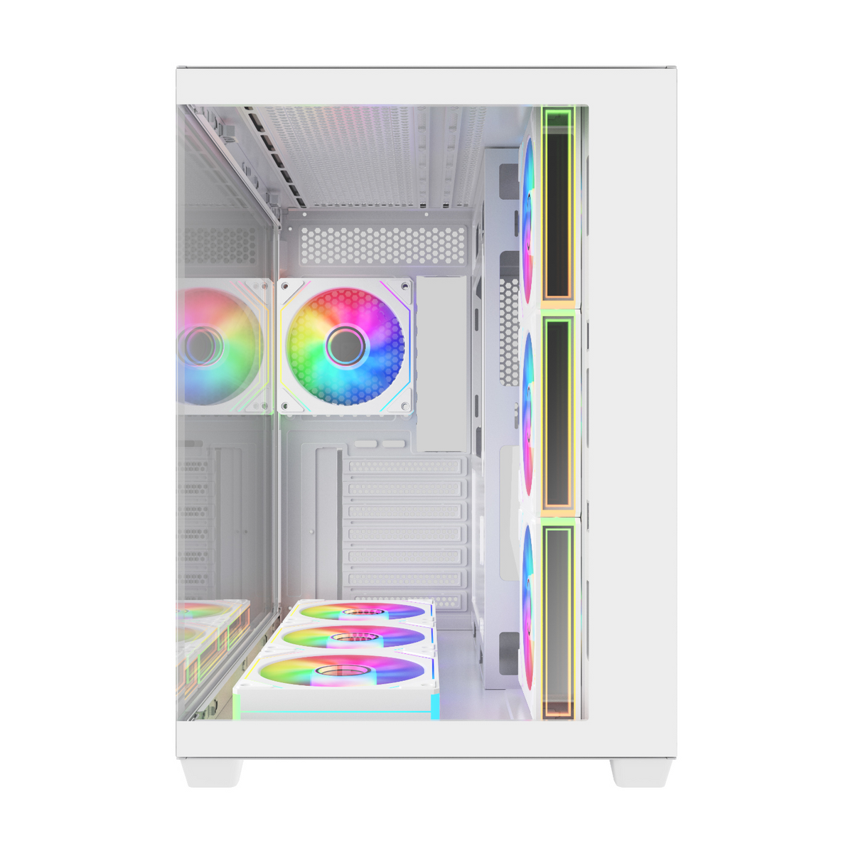 FSP M341 ATX Dual Chamber Mid Tower Gaming Chassis - White-1