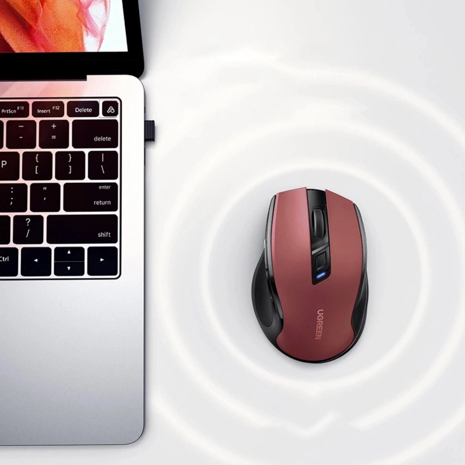 UGreen MU006 2.4GHz Wireless Optical Mouse - Red-4