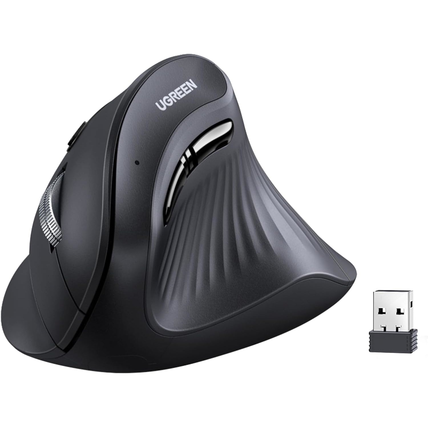 UGreen Multi-Mode Vertical Mouse Bluetooth and 2.4G Wireless–Black-0