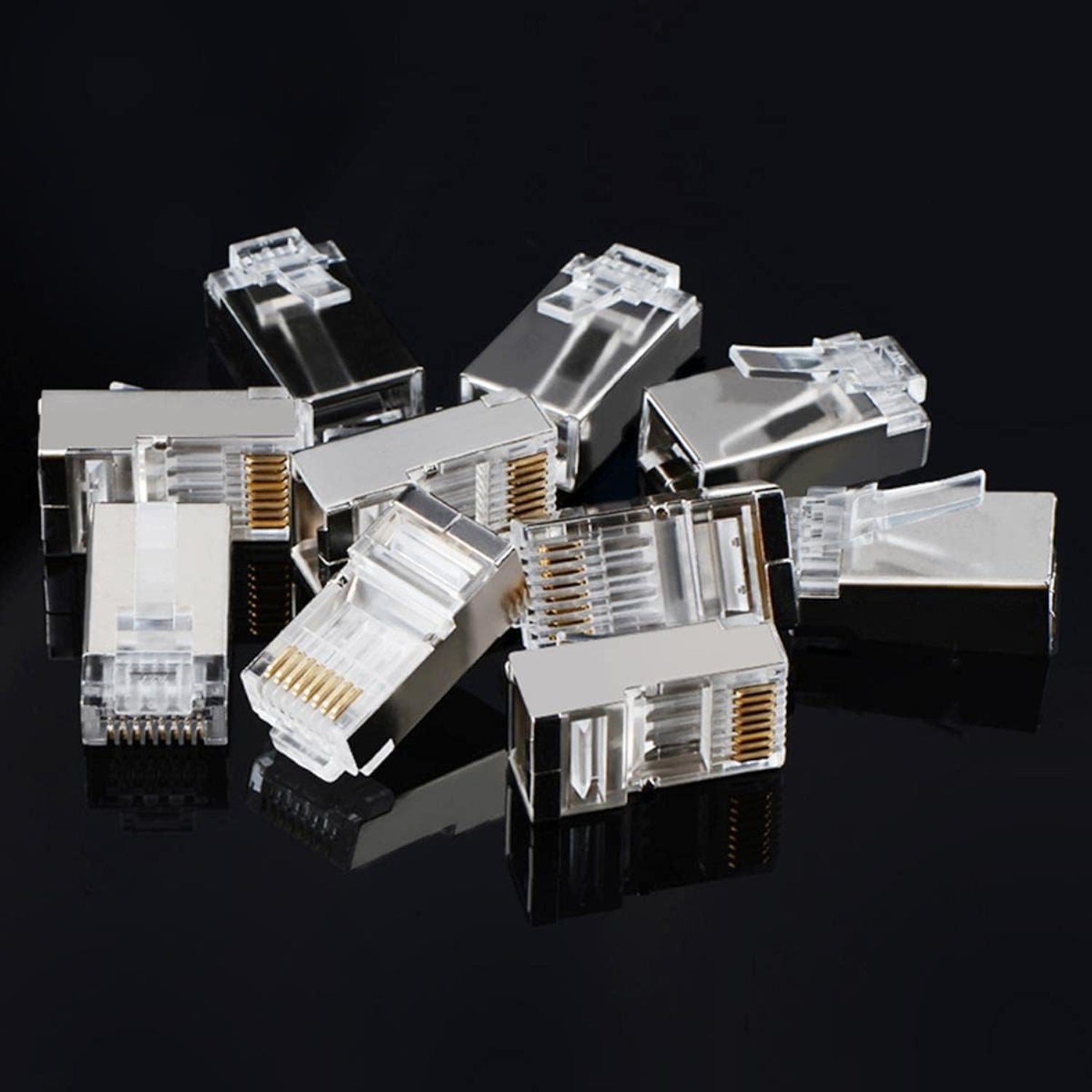 UGreen NW111 RJ45 Cat6 Ethernet Network Head 100 Pack - Silver/Transparent-4