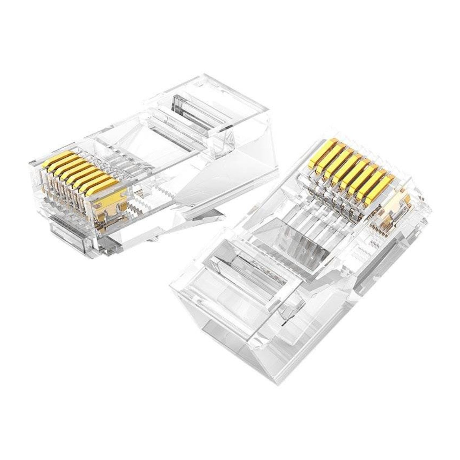 UGREEN Cat6 RJ45 Modular Plugs - Transparent with Gold Contacts (10 Pieces)-2