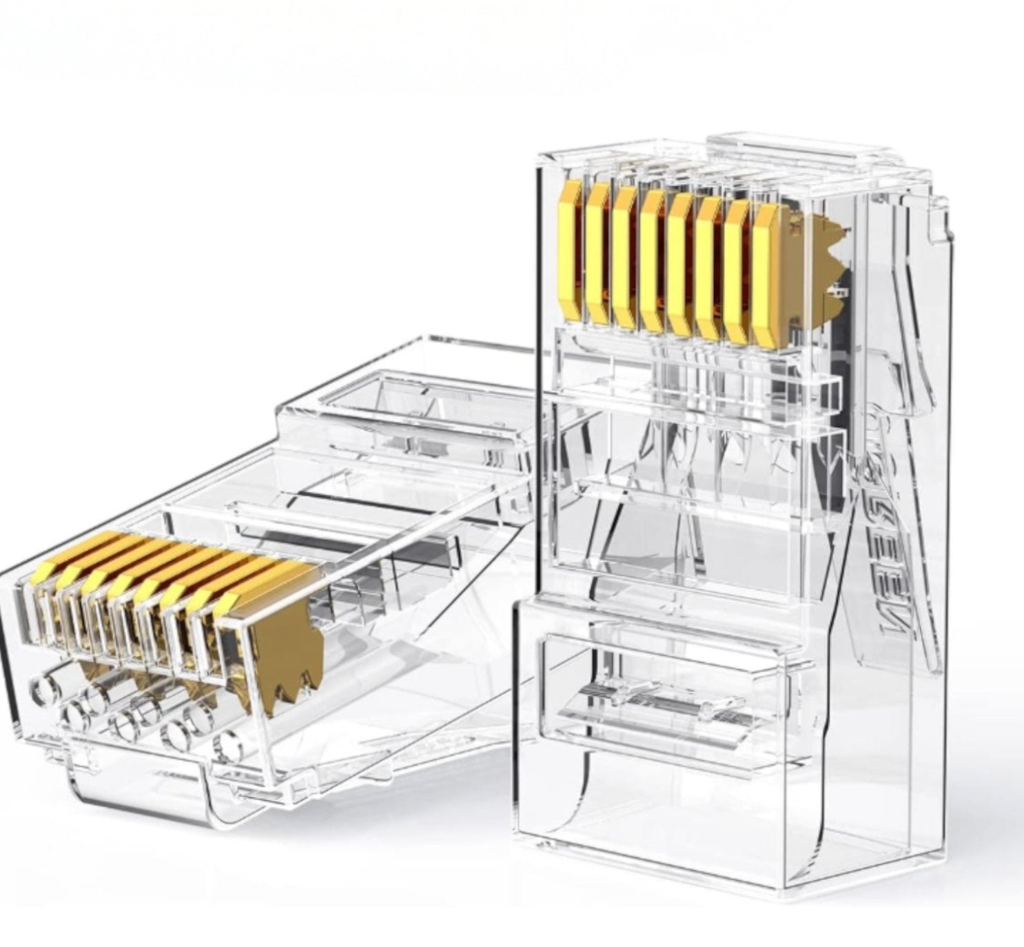 UGreen Cat6 RJ45 Modular Plugs (50 Pcs)–Transparent with Gold Contacts-0