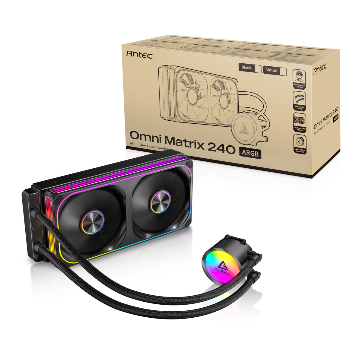 Antec Omni Matrix 240 ARGB CPU Liquid Cooler - Black-5