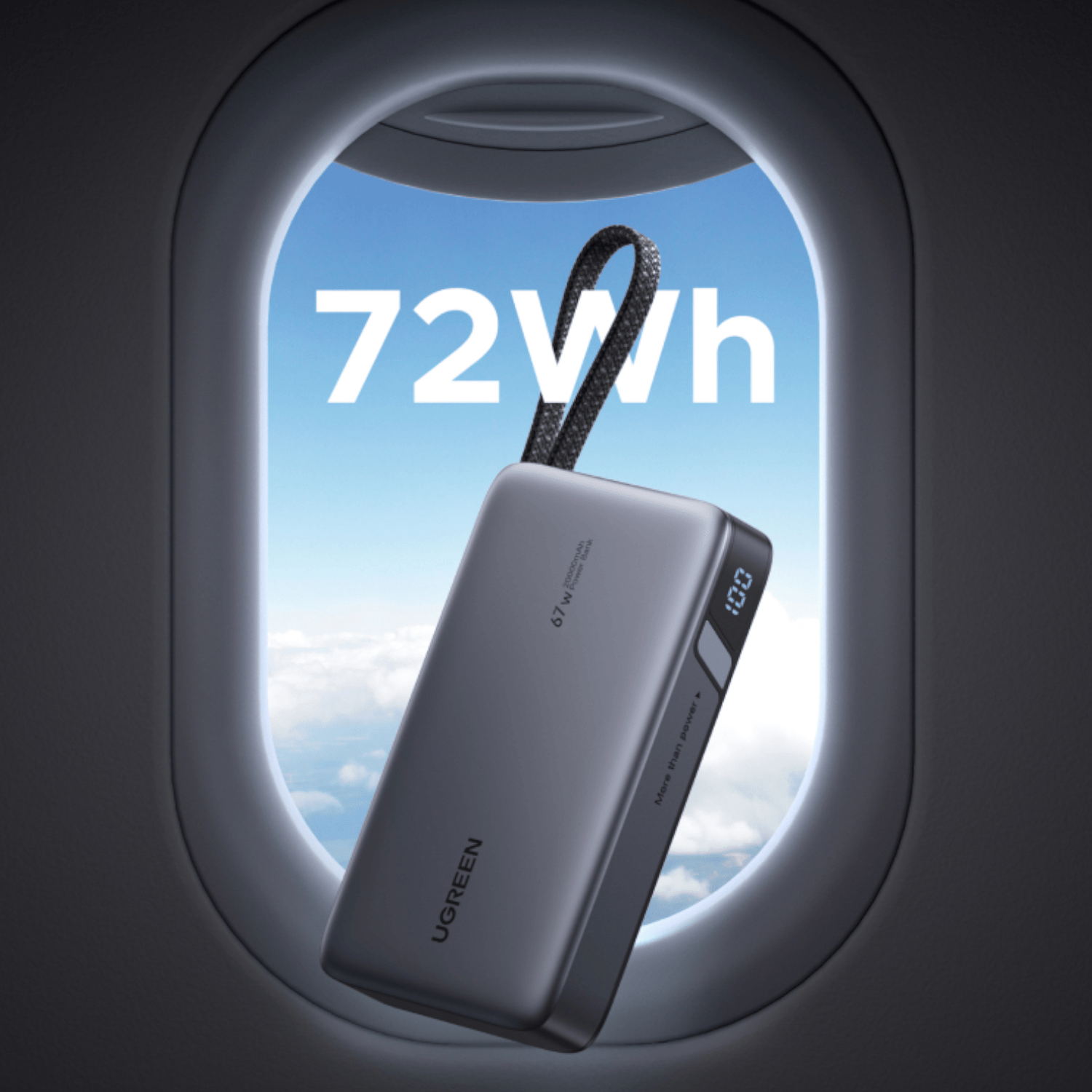 UGREEN 20000mAh 67W Nexode Power Bank with Built-in Cable-3