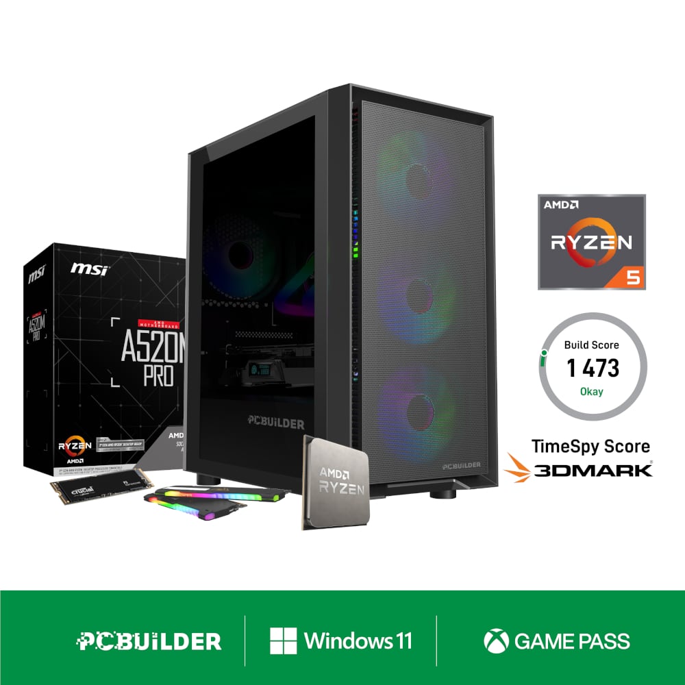PCBuilder AMD Ryzen 5 5600GT DEFENDER Windows 11 Gaming PC-0