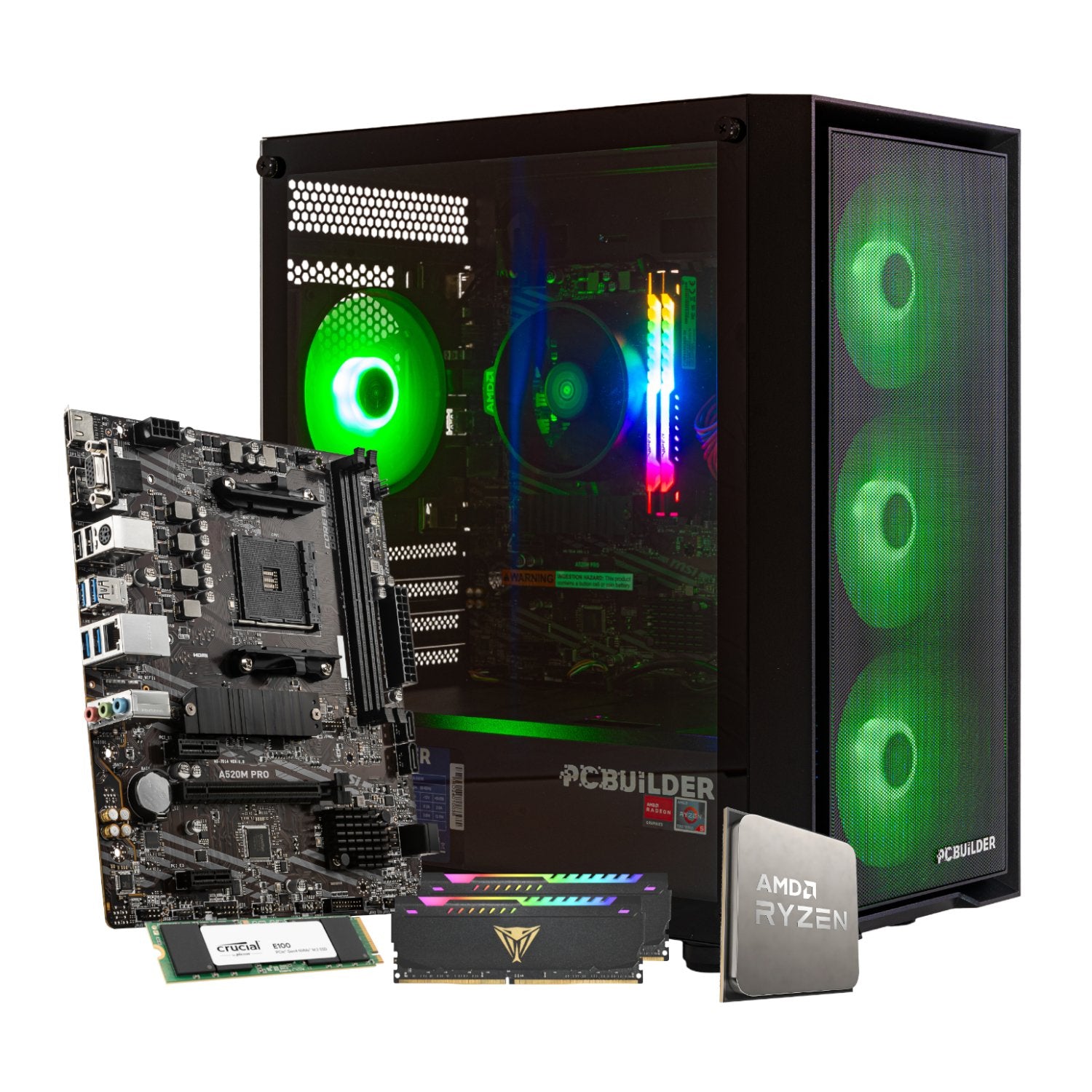 PCBuilder Ryzen 5 5600GT DEFENDER Windows 11 Gaming PC + Monitor Bundle-15