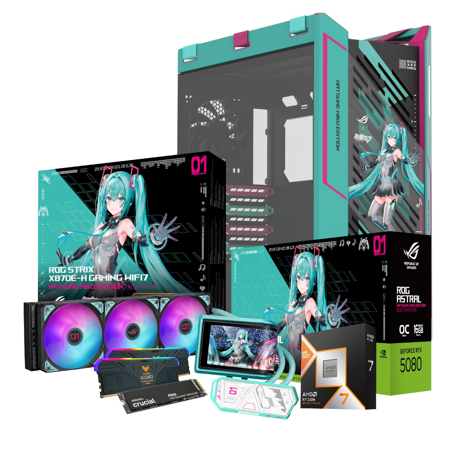 PCBuilder Ryzen 7 9800X3D ASUS X MIKU Windows 11 Gaming PC-1
