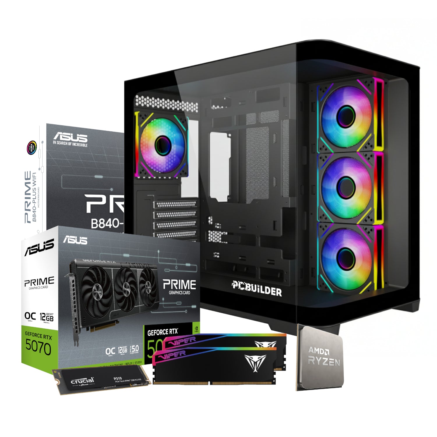 PCBuilder Ryzen 5 7600 MAVERICK Windows 11 Gaming PC-1