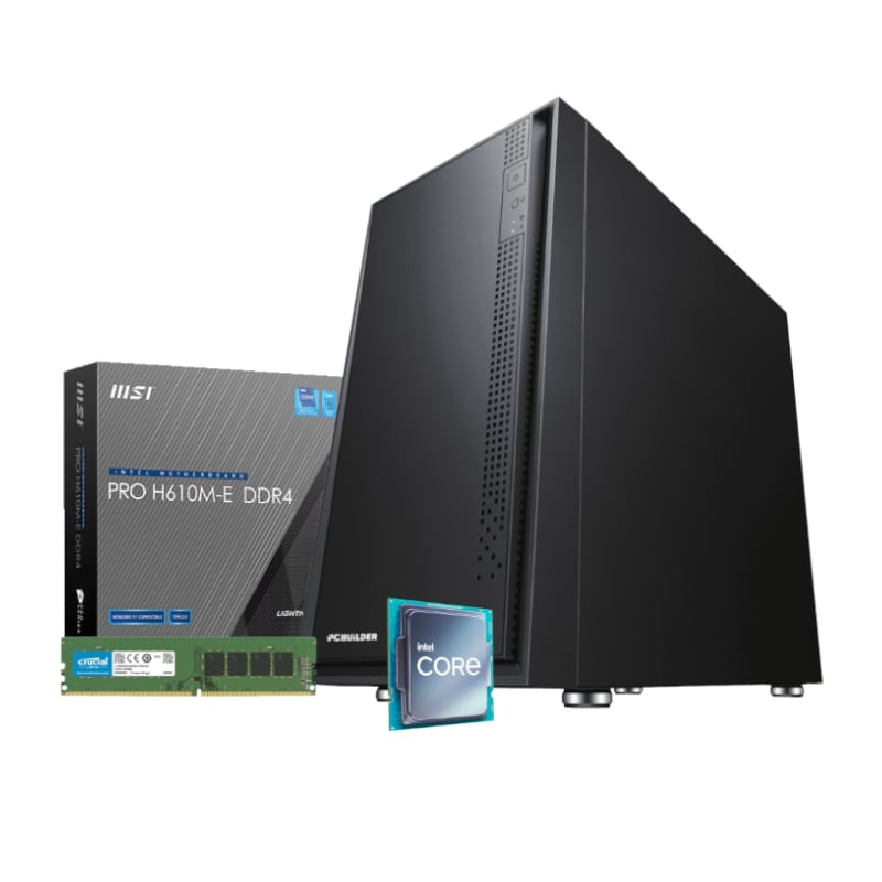 PCBuilder Intel i3-12100 OFFICE MASTER Core Windows 11 Pro Desktop PC-0