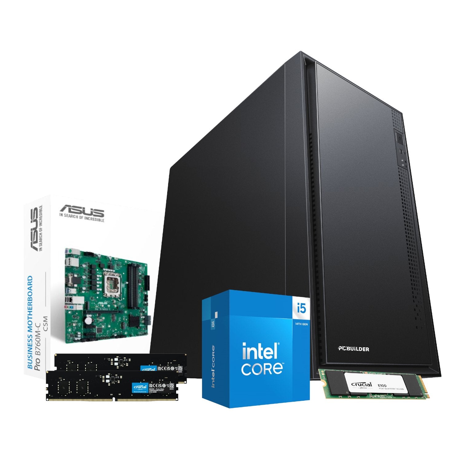 PCBuilder Intel i5-14400 OFFICE Master Windows 11 Desktop PC-0