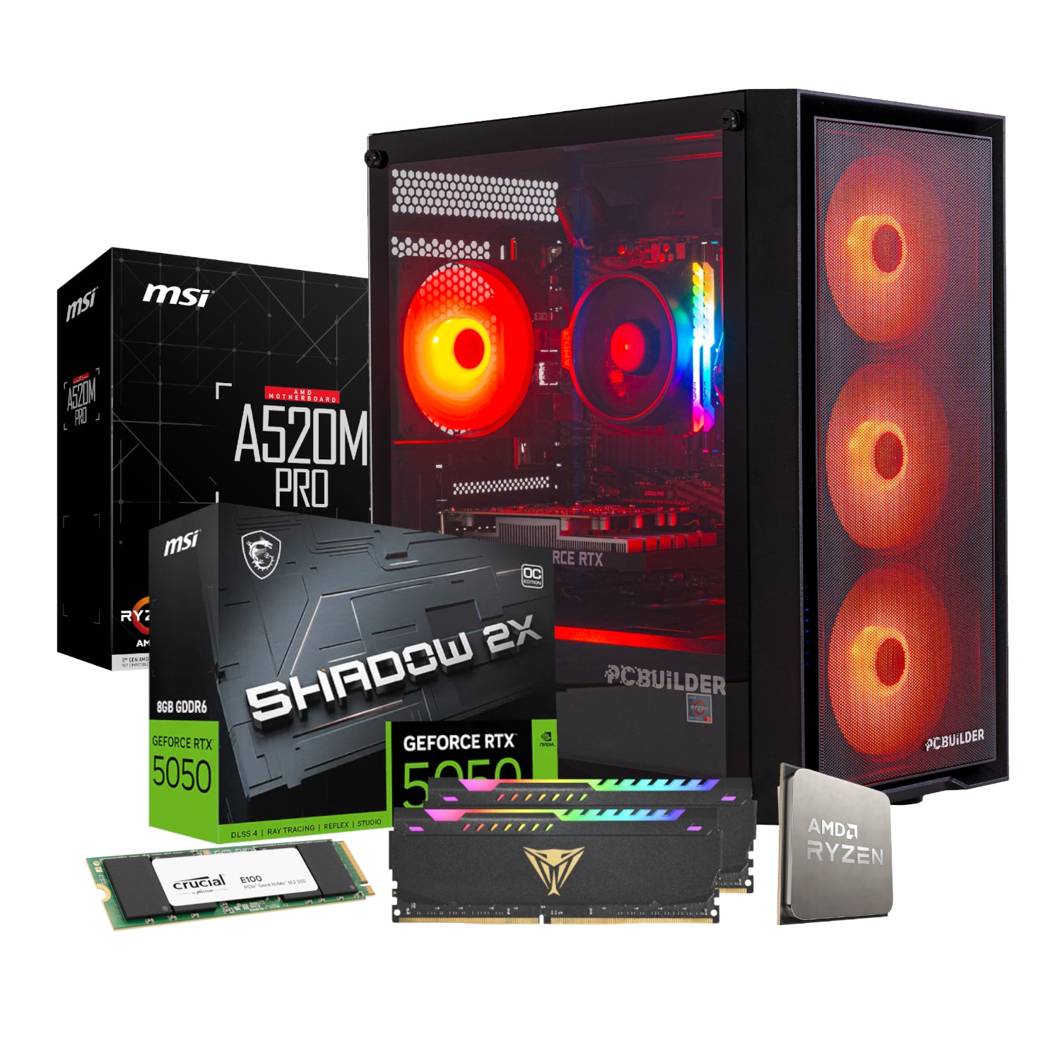 PCBuilder Ryzen 5 5500 RANGER Windows 11 Gaming PC-1