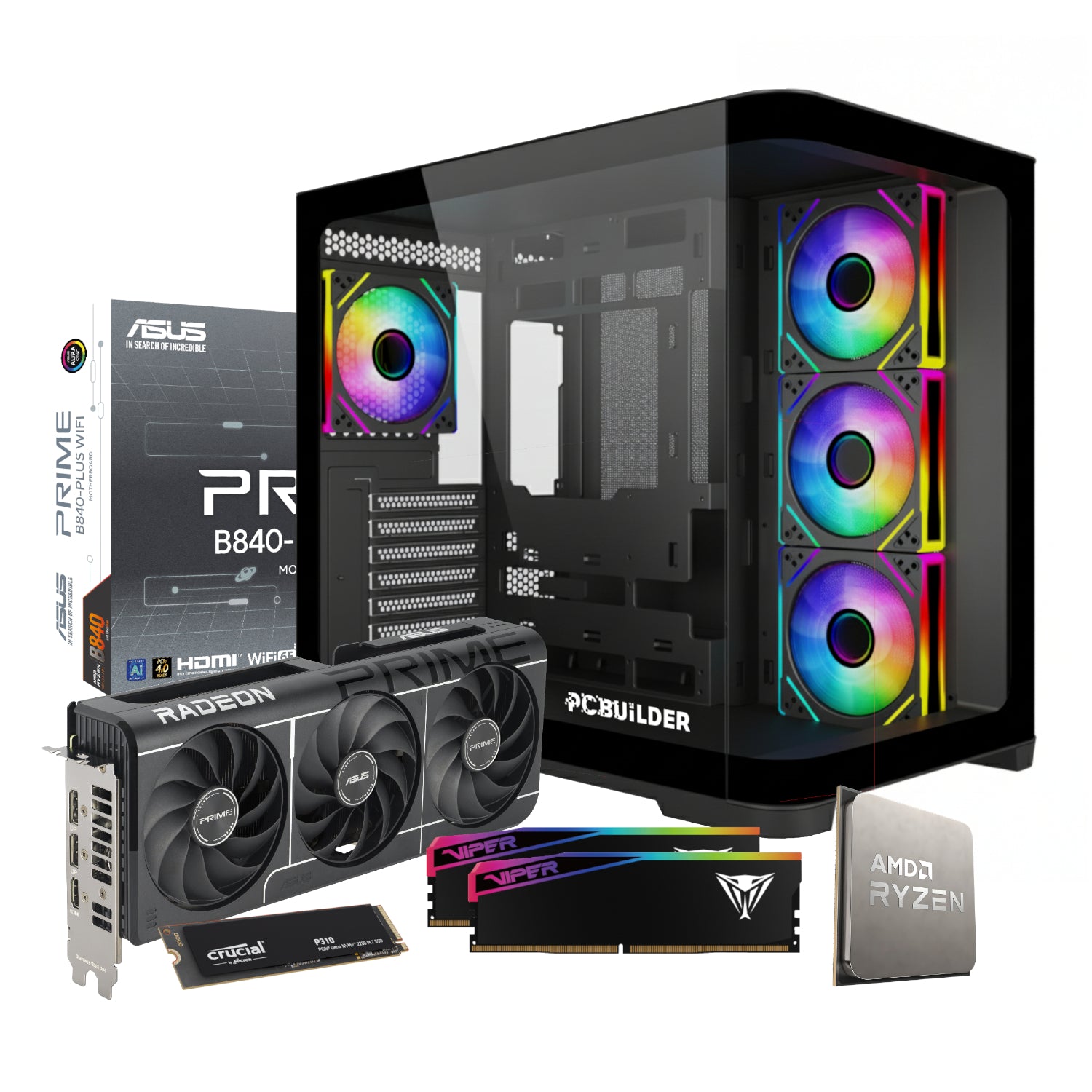 PCBuilder Ryzen 5 7600 SEEKER Windows 11 Gaming PC-1