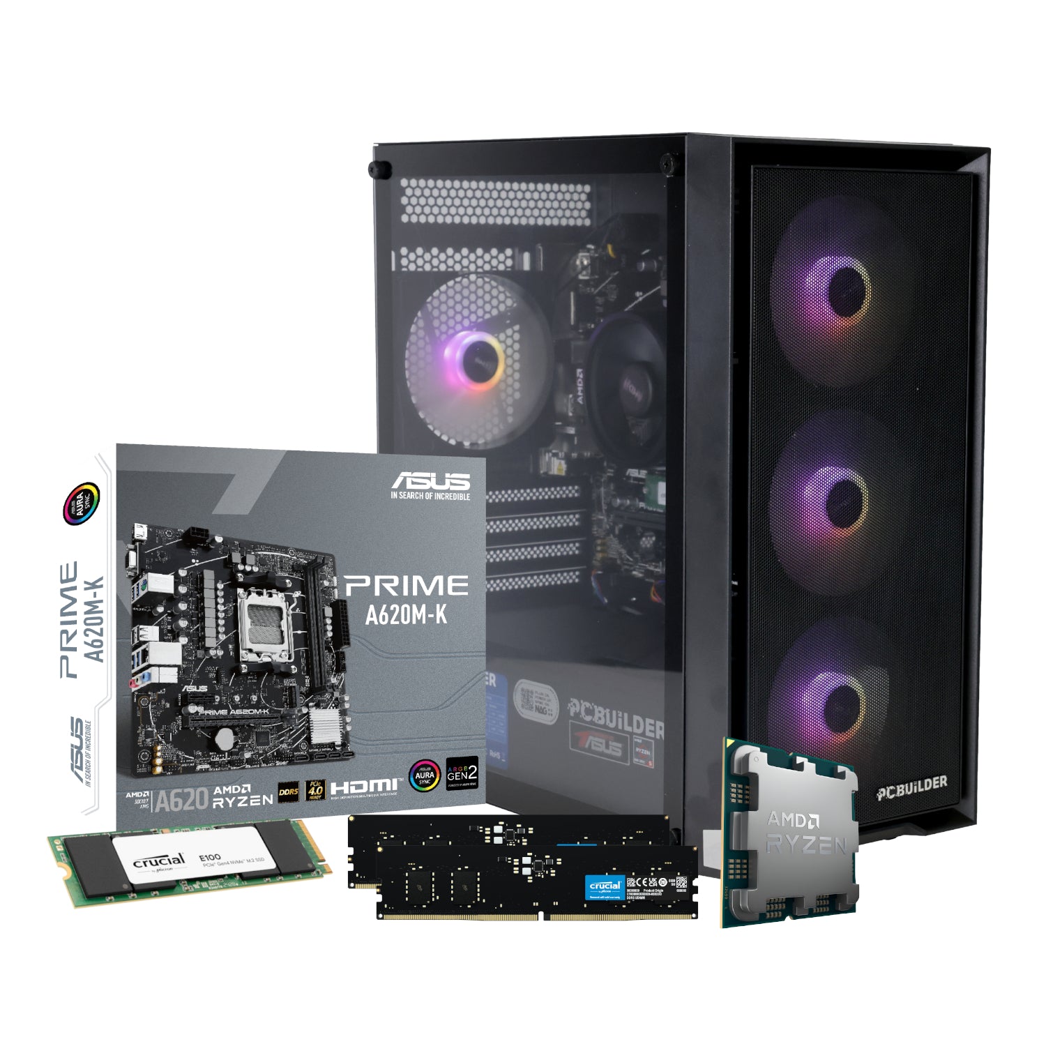 PCBuilder Ryzen 5 8600G WARDEN Windows 11 Gaming PC-1