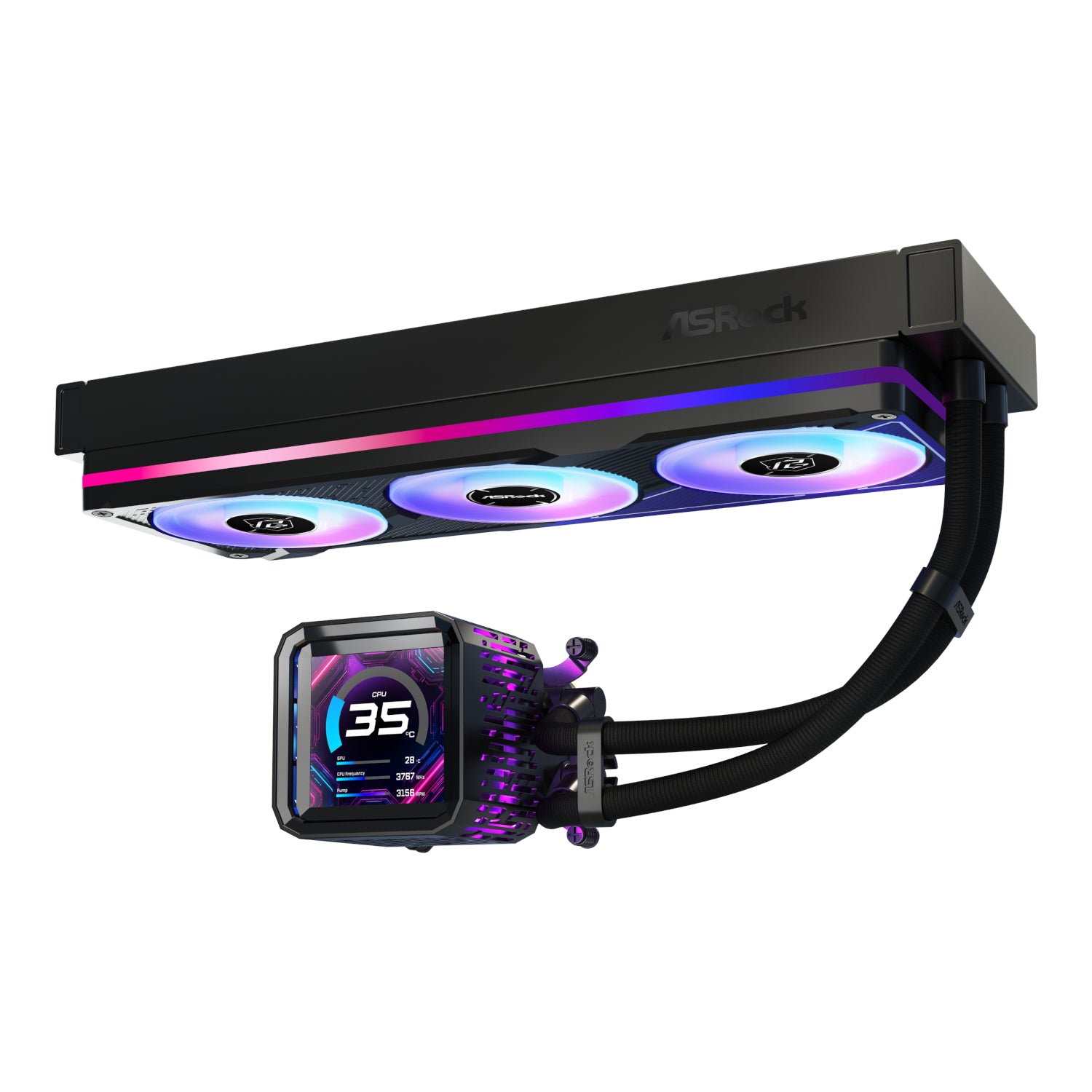 ASRock Phantom Gaming 360 LCD All-in-one Liquid CPU Cooler - Black-3