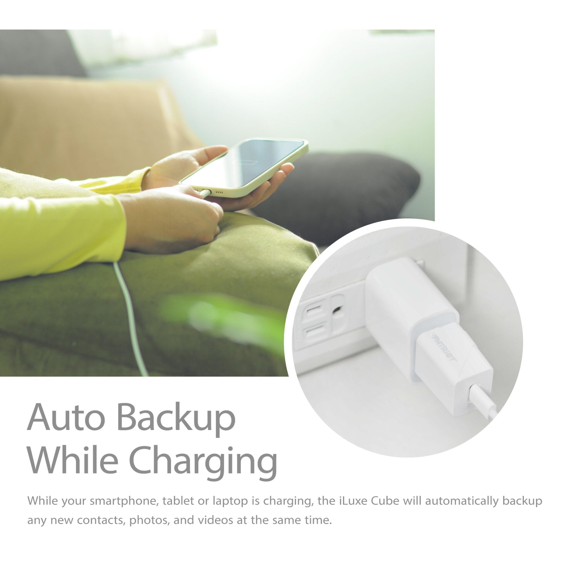Patriot iLuxe Cube 1TB Type-C Smart Backup Solution - White-4