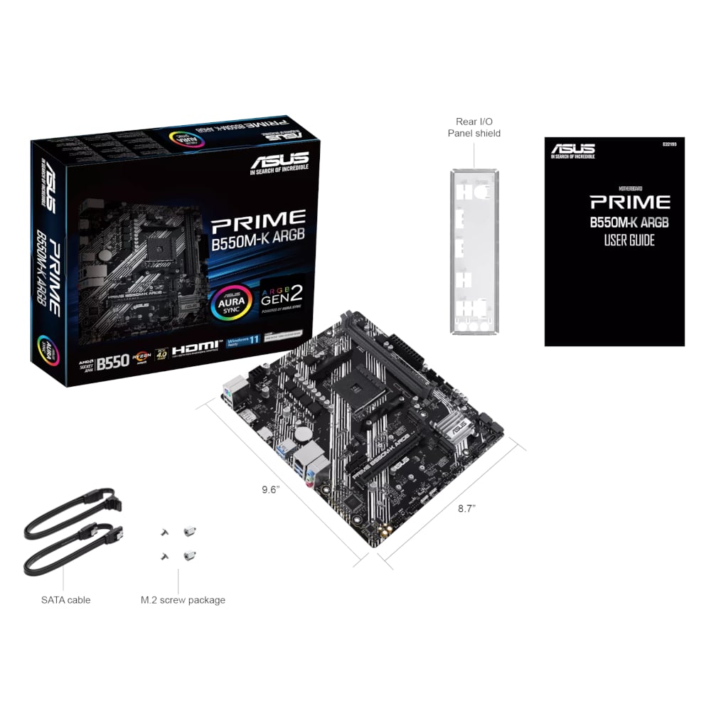 Asus PRIME B550M-K ARGB AM4 M-ATX Motherboard-4
