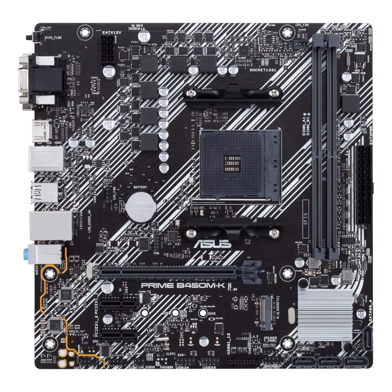ASUS PRIME B450M-K II mATX Motherboard - AM4, DDR4, HDMI, M.2, USB3.2-1