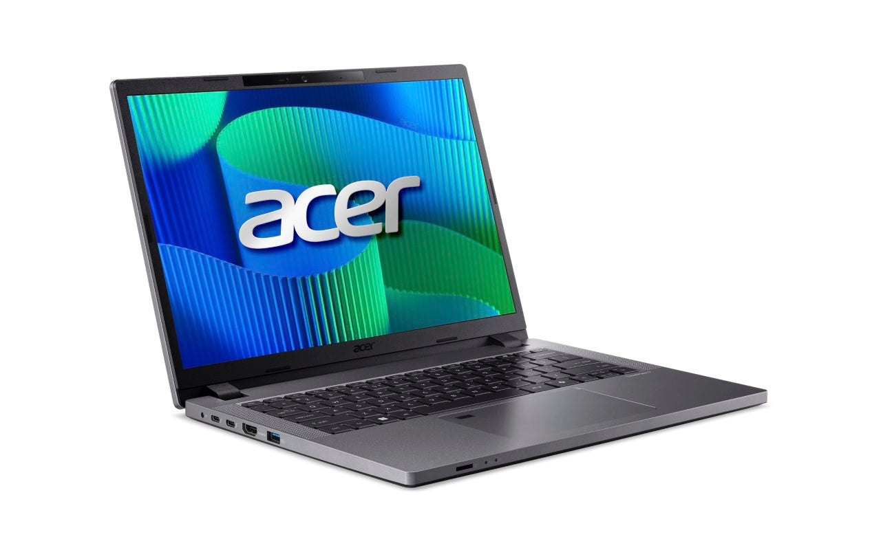 Acer TravelMate TMP214-55T-G2-TCO-59WX 14" WUXGA IPS SlimBezel Touch Intel Core 5 Processor 120U LTE 16 GB DDR5 512GB PCIe NVMe SSD Micro SD card reader WIFI6E+BT FPR FHD IR camera 53Wh Li-ion battery 65W TypeC Smart Card Reader Windows 11 Pro 3-0