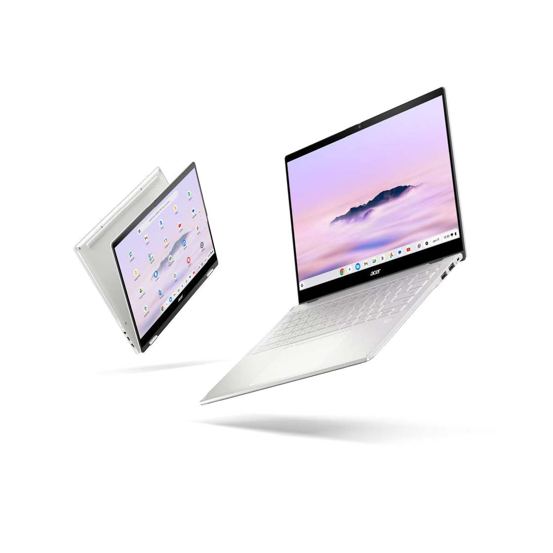 Acer Chromebook Plus Spin 514 14" WUXGA IPS 120Hz Touch MediaTek Kompanio Ultra 910 Octa-core CPU 12 GB LPDDR5X Memory UFS 256GB SD card reader WIFI 7 2x2 BE+BT SD card reader 5MP Camera 70Wh Li-ion battery 100W TypeC adapter No Stylus Google Ch-0
