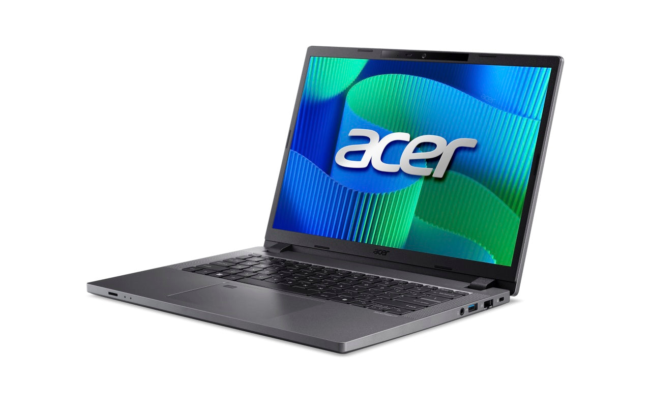 Acer TravelMateTMP214-55T-G2-TCO-79NZ 14" WUXGA IPS SlimBezel Touch Intel Core 7 processor 150U LTE 16 GB DDR5 512GB PCIe NVMe SSD Micro SD card reader WIFI6E+BT FPR FHD IR camera 53Wh Li-ion battery 65W TypeC Smart Card Reader Windows 11 Pro 3 -0