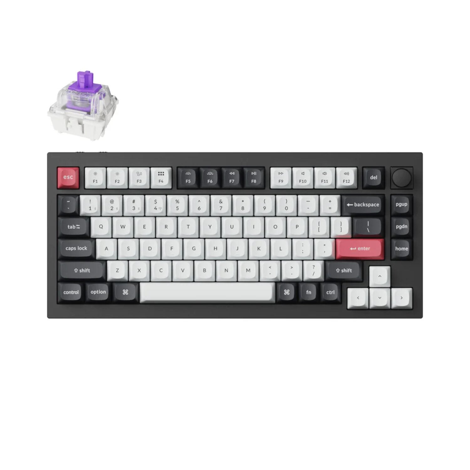 Keychron Q1H-M1 QMK Wireless Custom Keyboard - Black-0