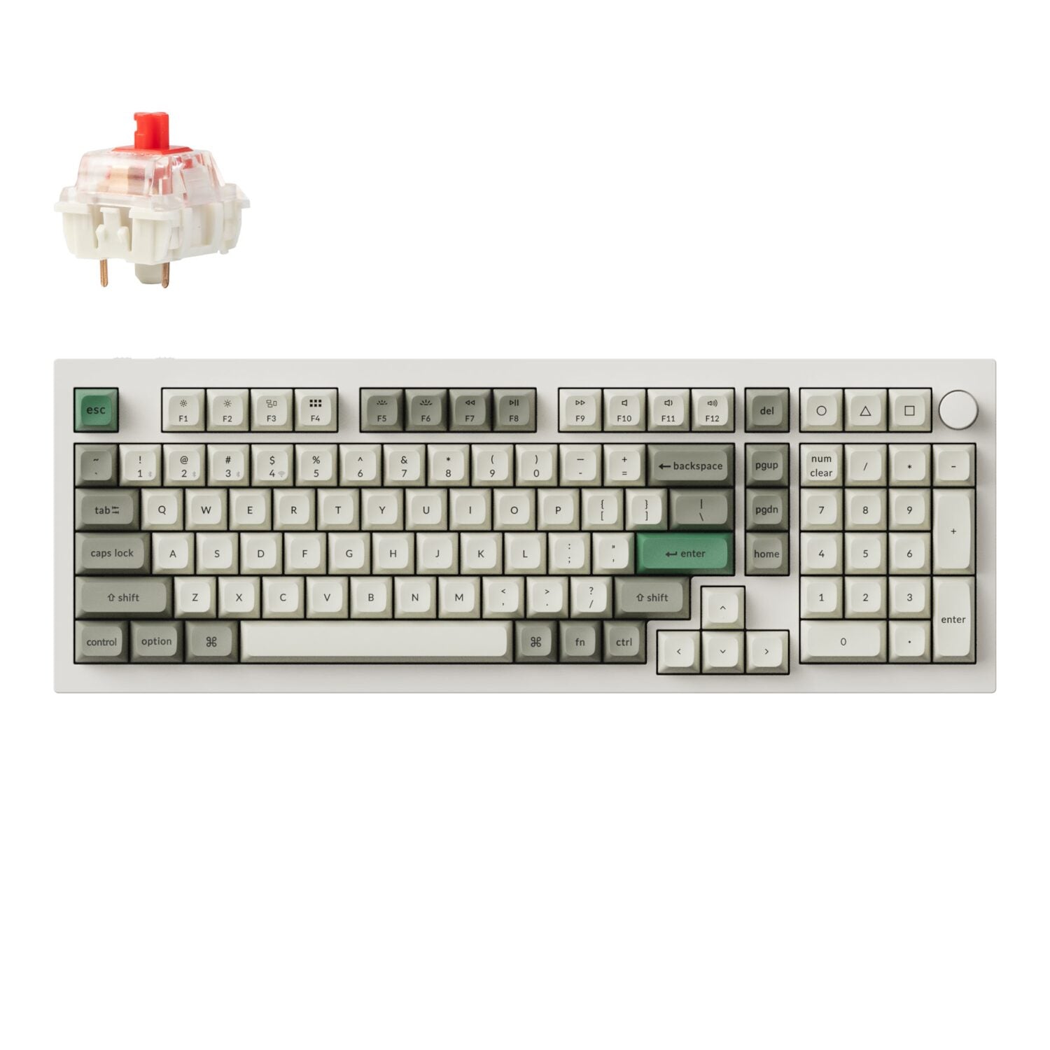 Keychron Q5M-M1 QMK/VIA Wireless Custom Keyboard - Shell White-0